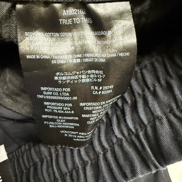 Volcom Mens Shorts Sz S Cleaver Elastic Waist Stretch Faded Navy Blue Drawstring - Picture 6 of 6